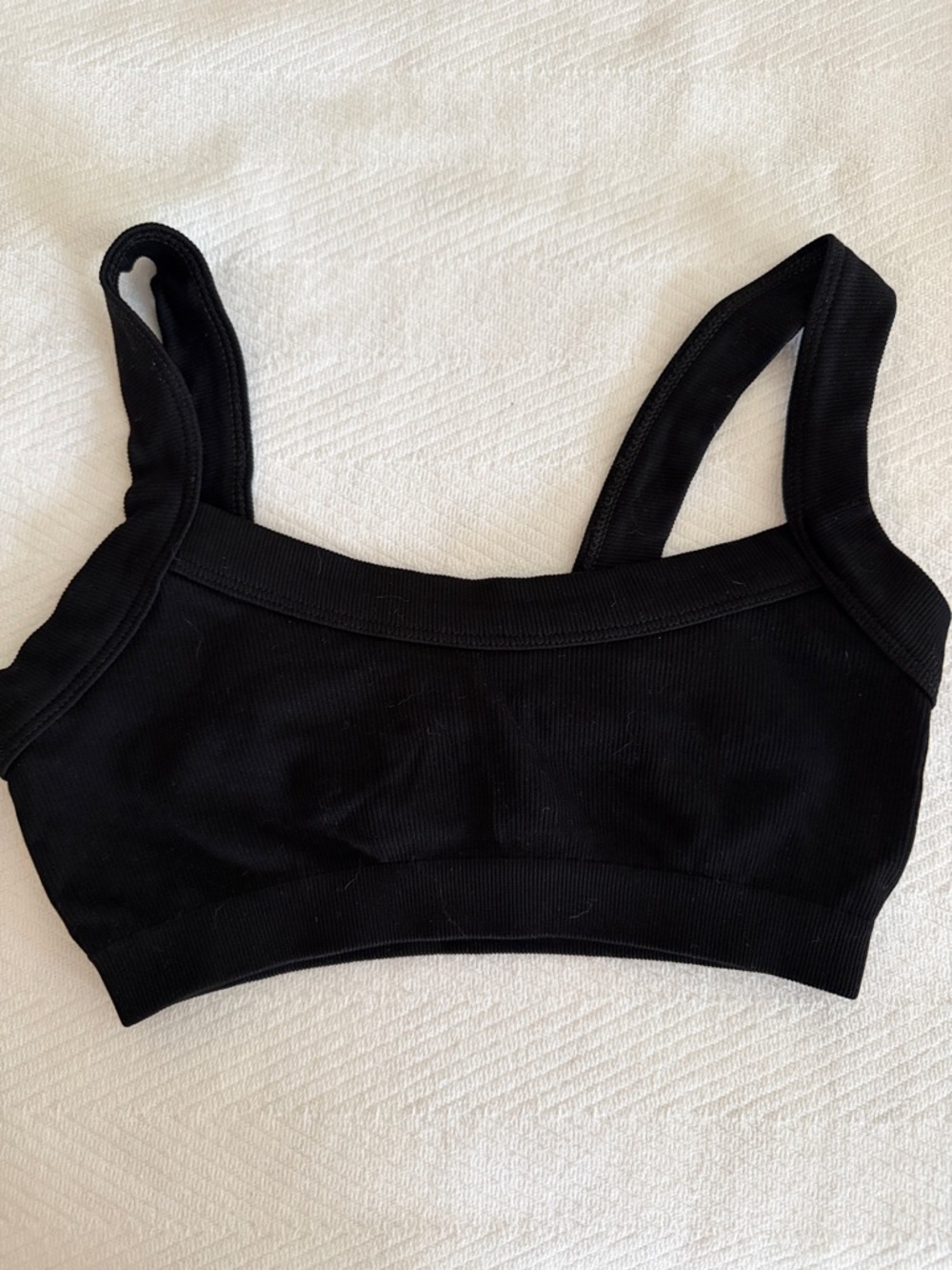 Urban Outfitters Black Ribbed Seamless Crop Bralette